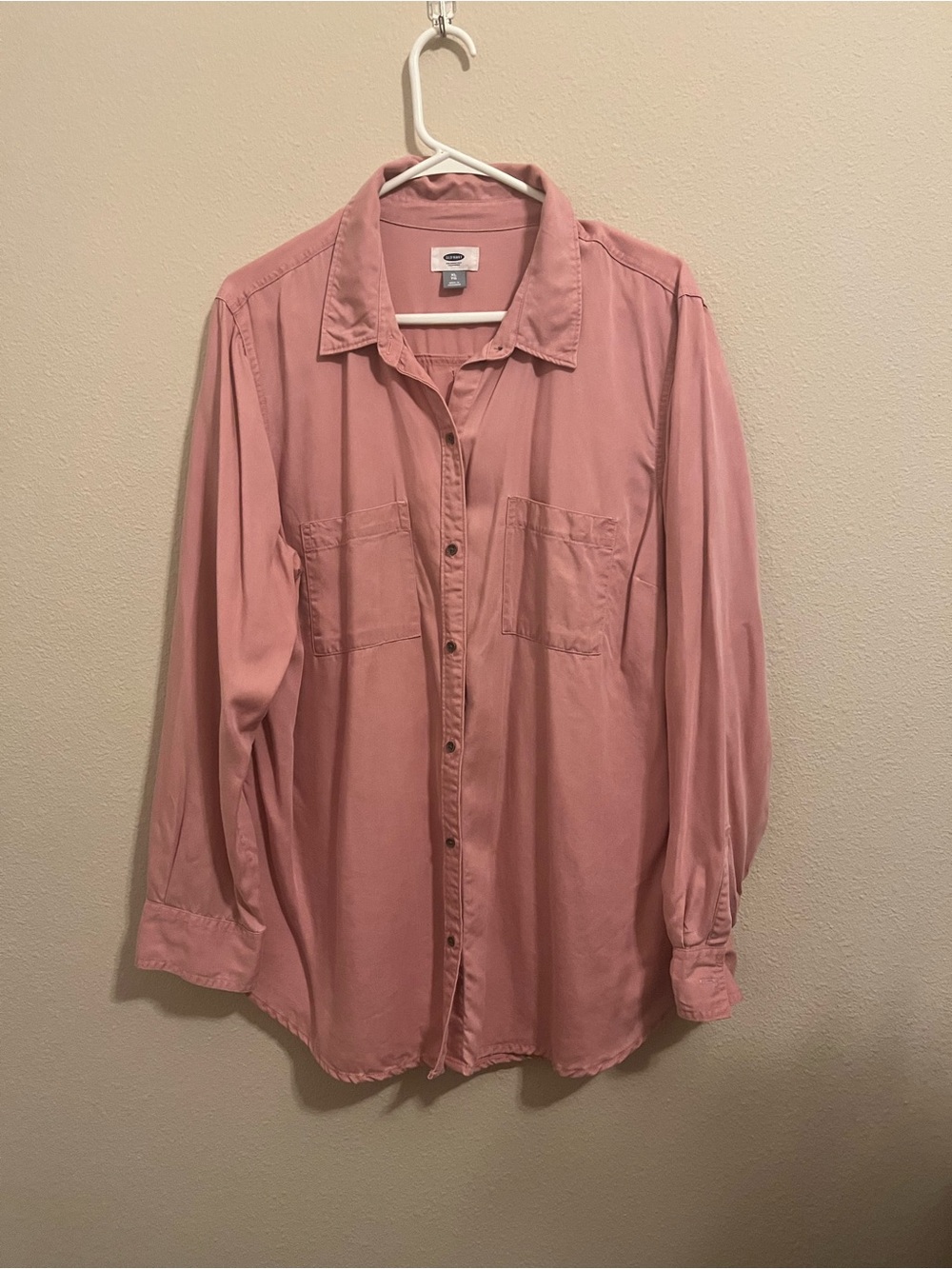 Old Navy Blush Pink Long-Sleeve Button-Up Shirt